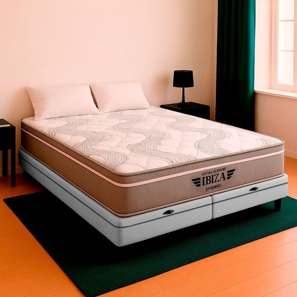 Cama Box King Branco E Colchão Ibiza Molas Ensacadas Vstore