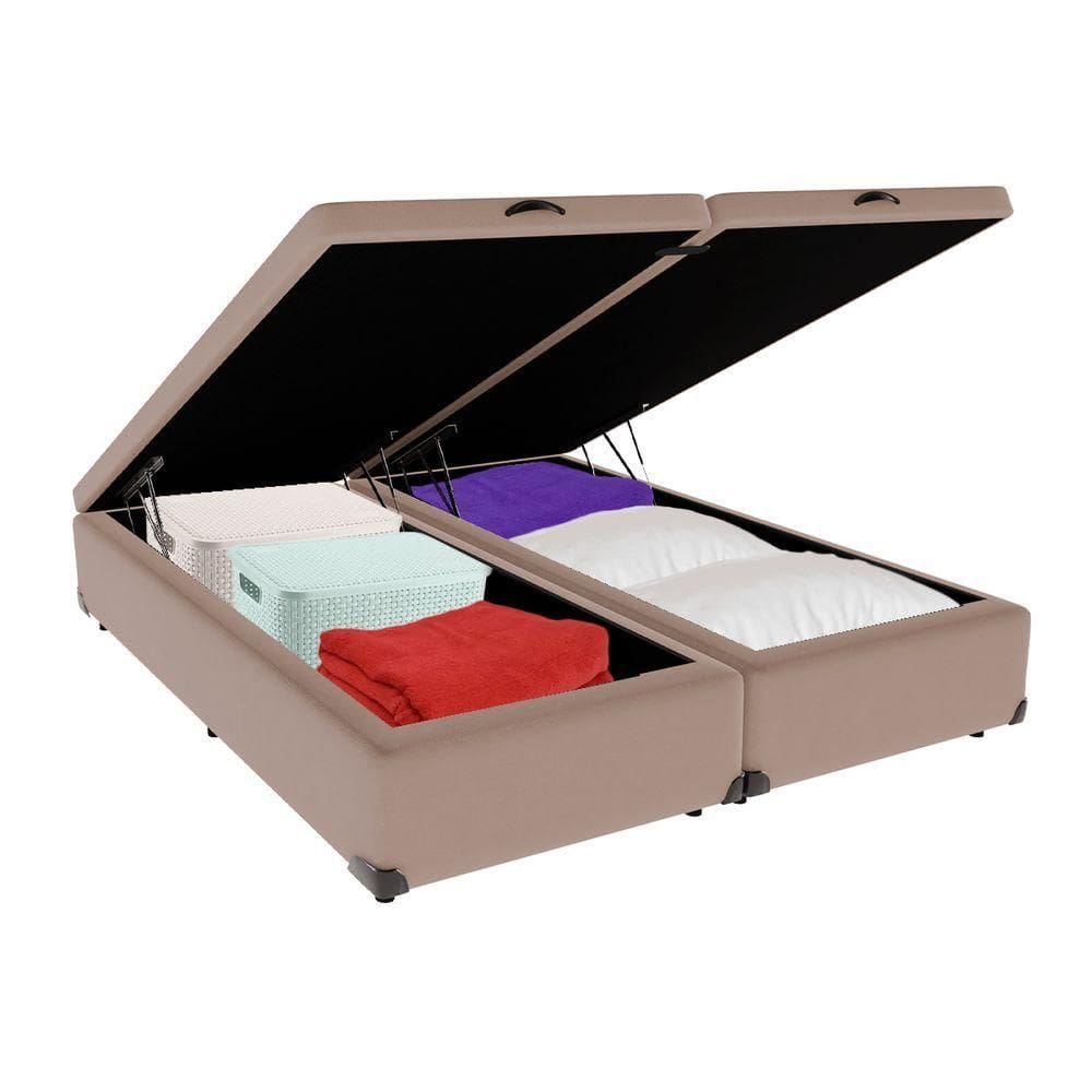 Cama Box Baú Queen Bege V-store 158x198x44