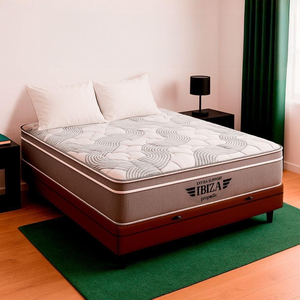 Cama Box Casal Marrom E Colchão Ibiza Molas Ensacadas Vstore