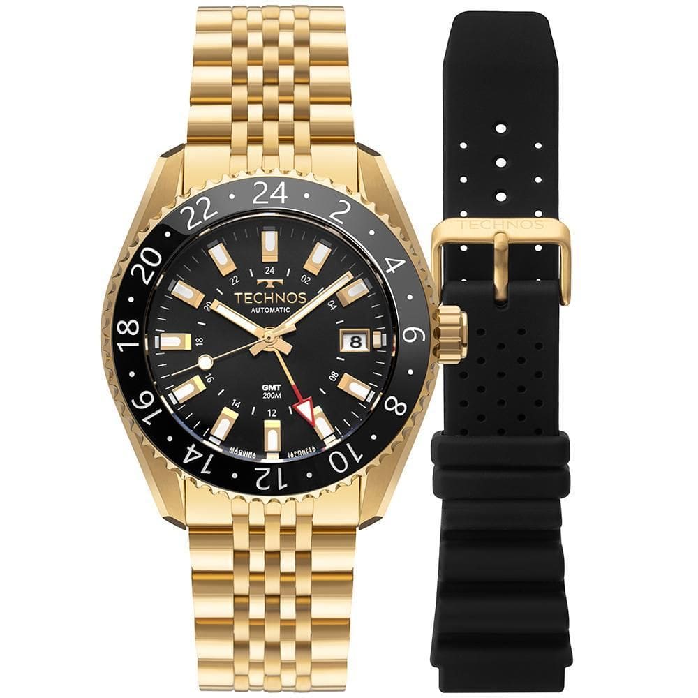 Relógio Technos Masculino Automatico Dourado - NH34AB/T1P