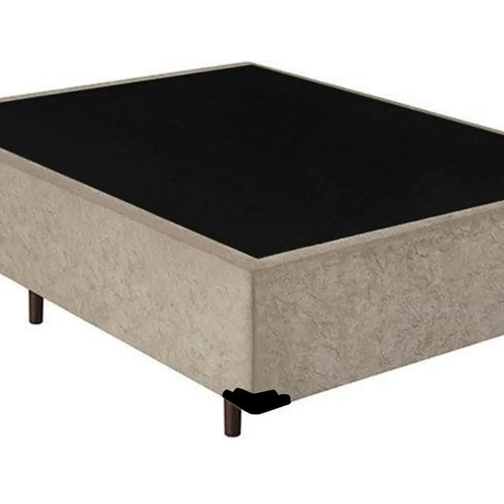 Cama Box Casal Bege Suede Premium 40x138x188 - FA Elegante