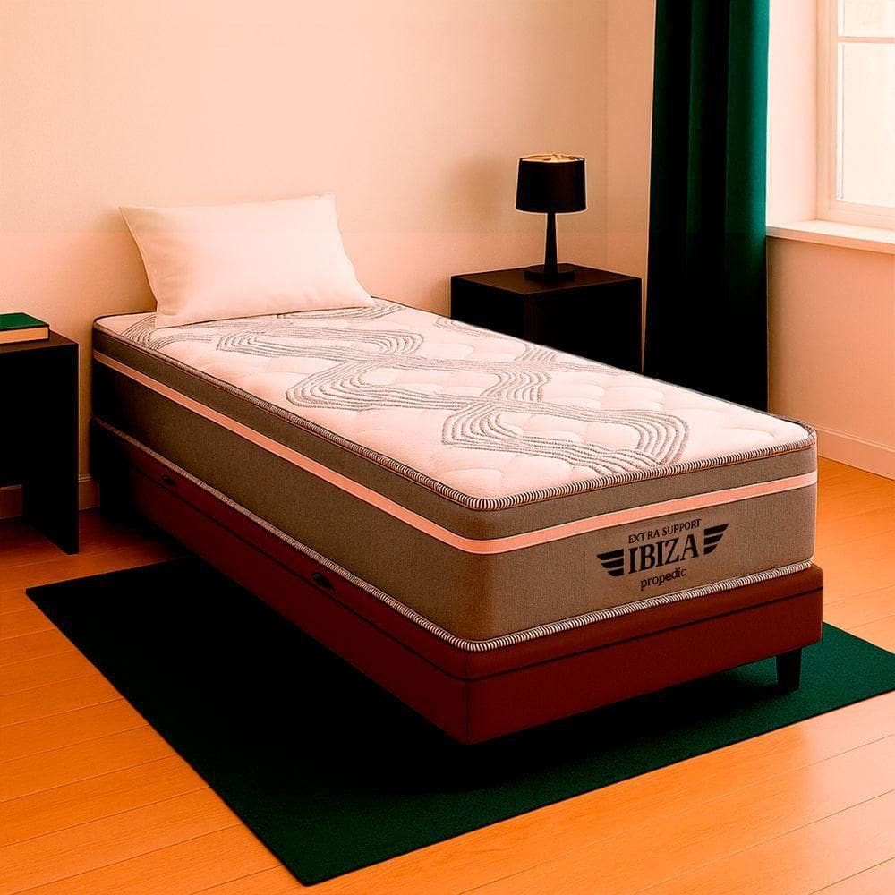 Cama Box Baú Solteirão Marrom E Colchão Ibiza Molas Vstore