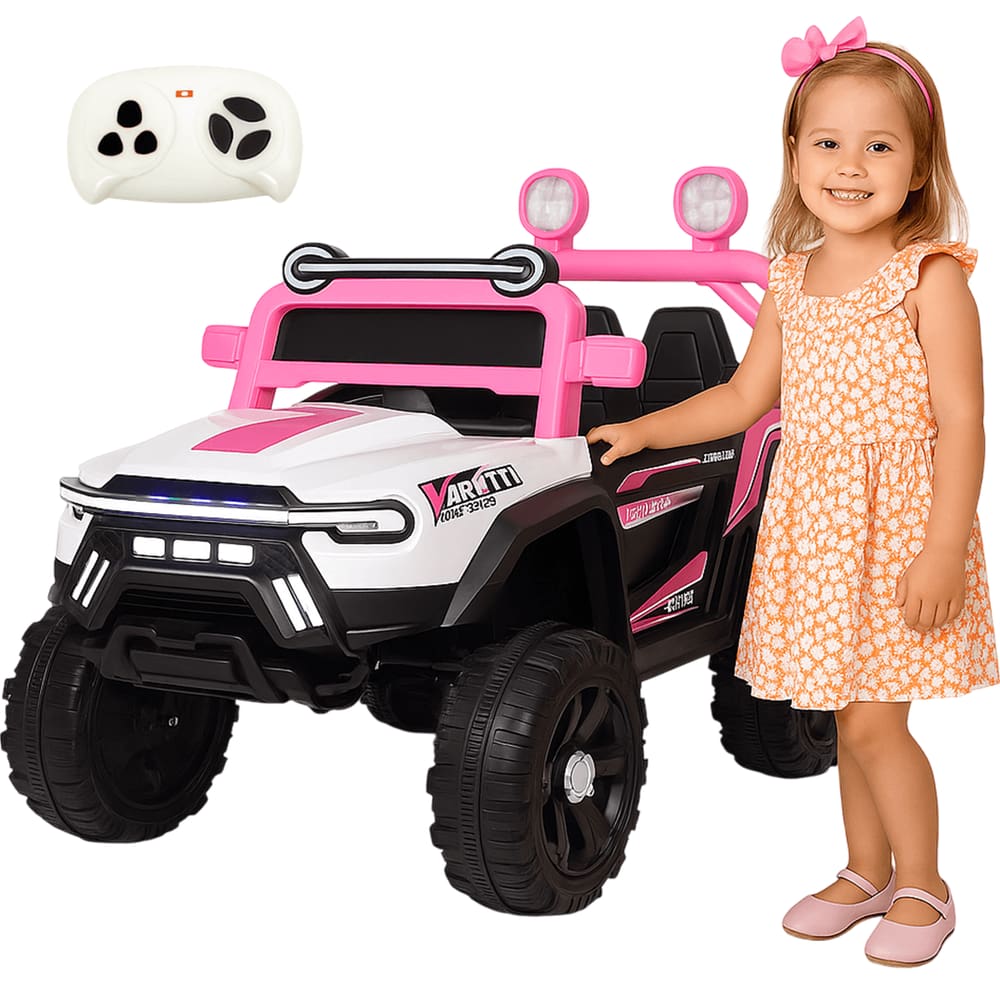 Carro Eletrico Bang Toys Jipe Sparkle Safari Rosa 12V Controle
