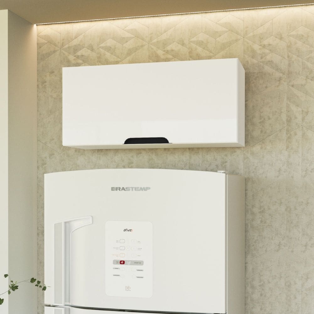 Armário Aéreo 1 Porta Basculante Meena Branco Politorno Móveis