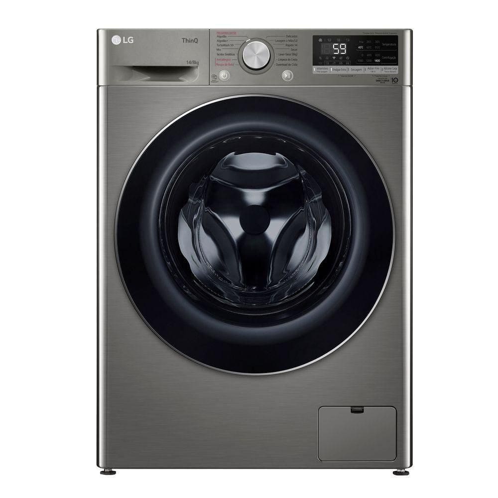 Lava E Seca LG Smart 14Kg VC4 Wi-fi E Inteligência Artificial Inox Wifi IA Inox 110V