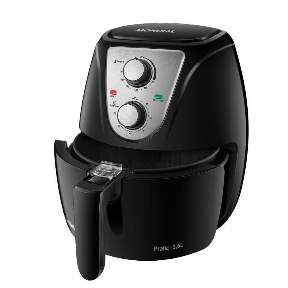 Fritadeira Elétrica Sem Óleo-Air Fryer Mondial AF-36-BI 3,6L Com Timer 3,6L Pt - Inox 220V