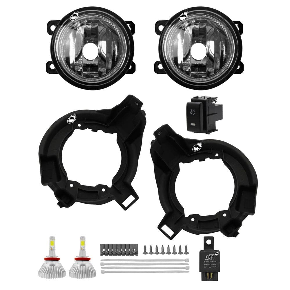 Kit Farol de Milha Neblina Frontier 2013 até 2017 Botão Modelo Painel + Kit Lâmpada Super LED 6000K