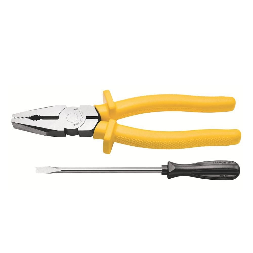 Kit Alicate 8”” Universal Isolado 1000v Master e Chave Fenda 1/8x3”” - Tramontina 43408048