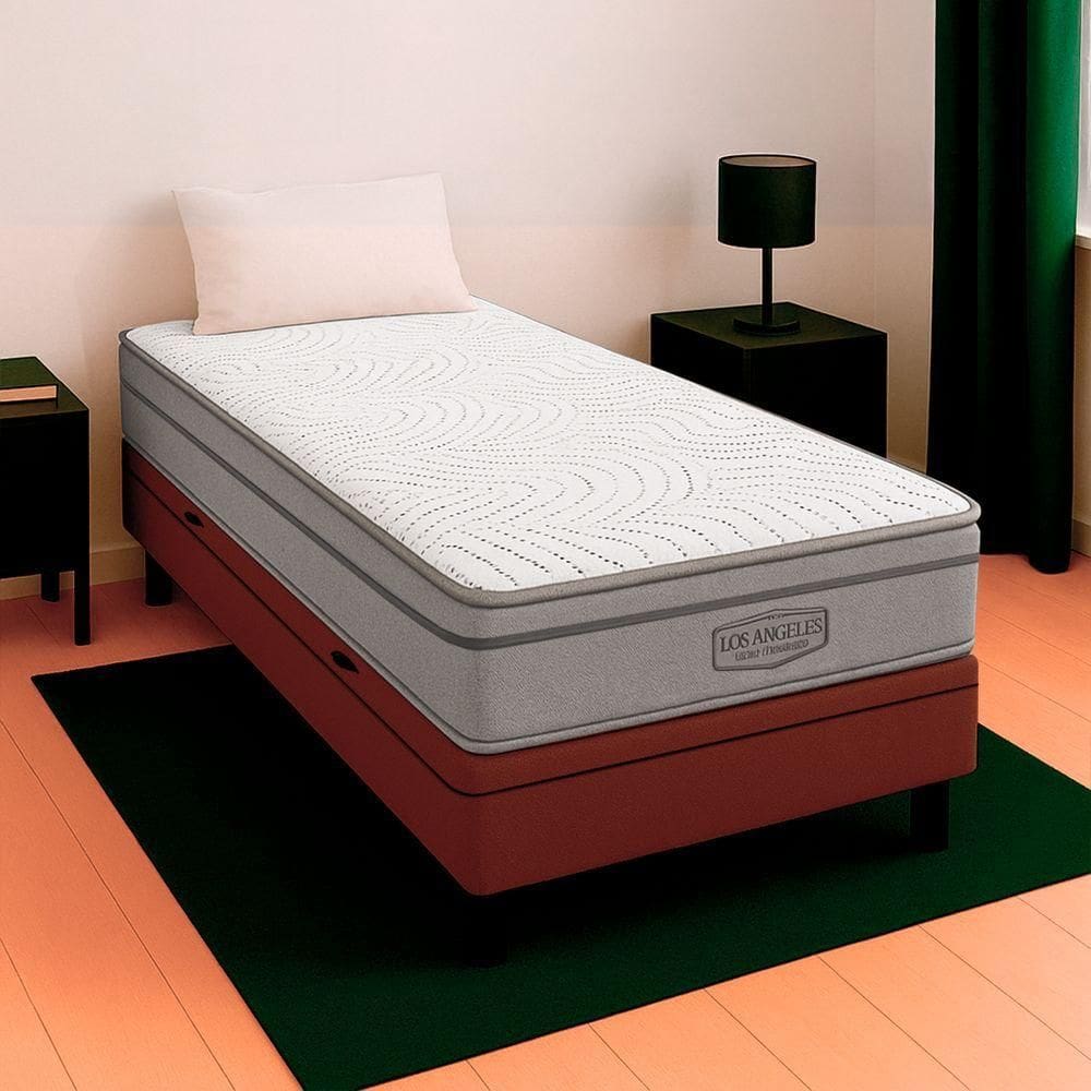 Cama Box Baú E Colchão Los Angeles Molas V-store 78x188x28 Marrom