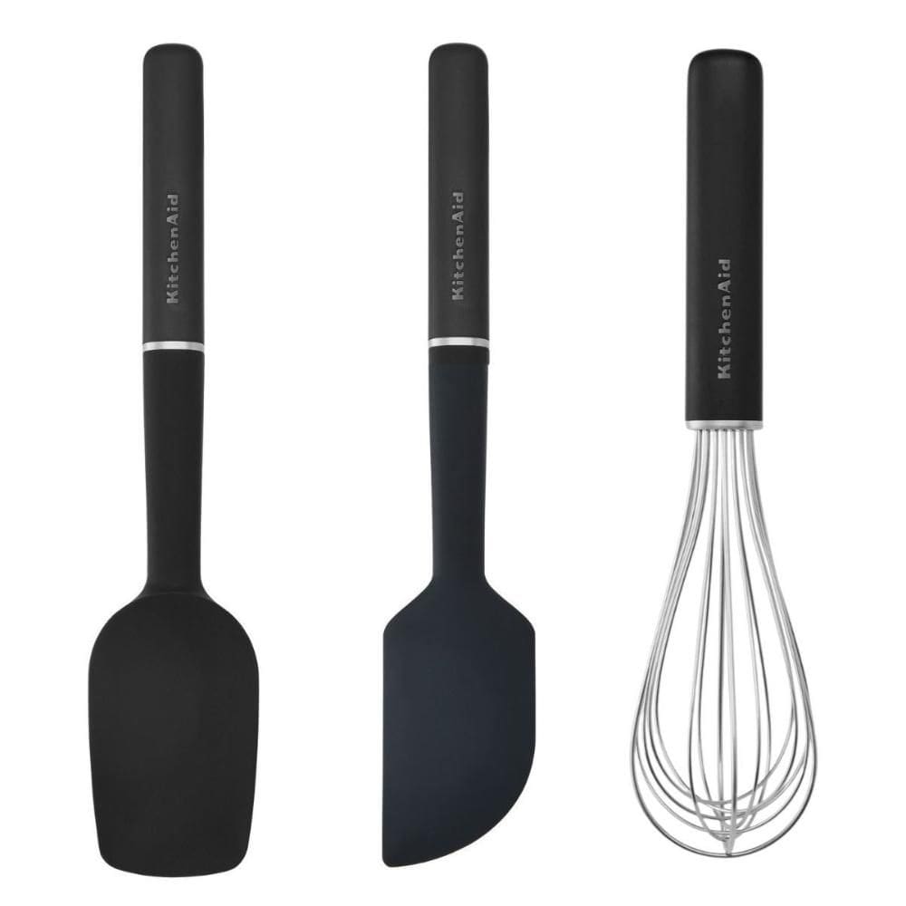Jogo Espátula Pão Duro Clássica e Fouet Preto KitchenAid
