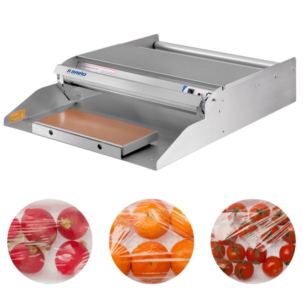 Embaladora de Filme PVC 40cm Inox Aplicador Para Alimentos Embalafil Standard R. Baião