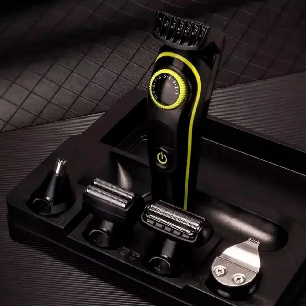 Barbeador Recarregável Kit Corte Precisão Corpo Barba
