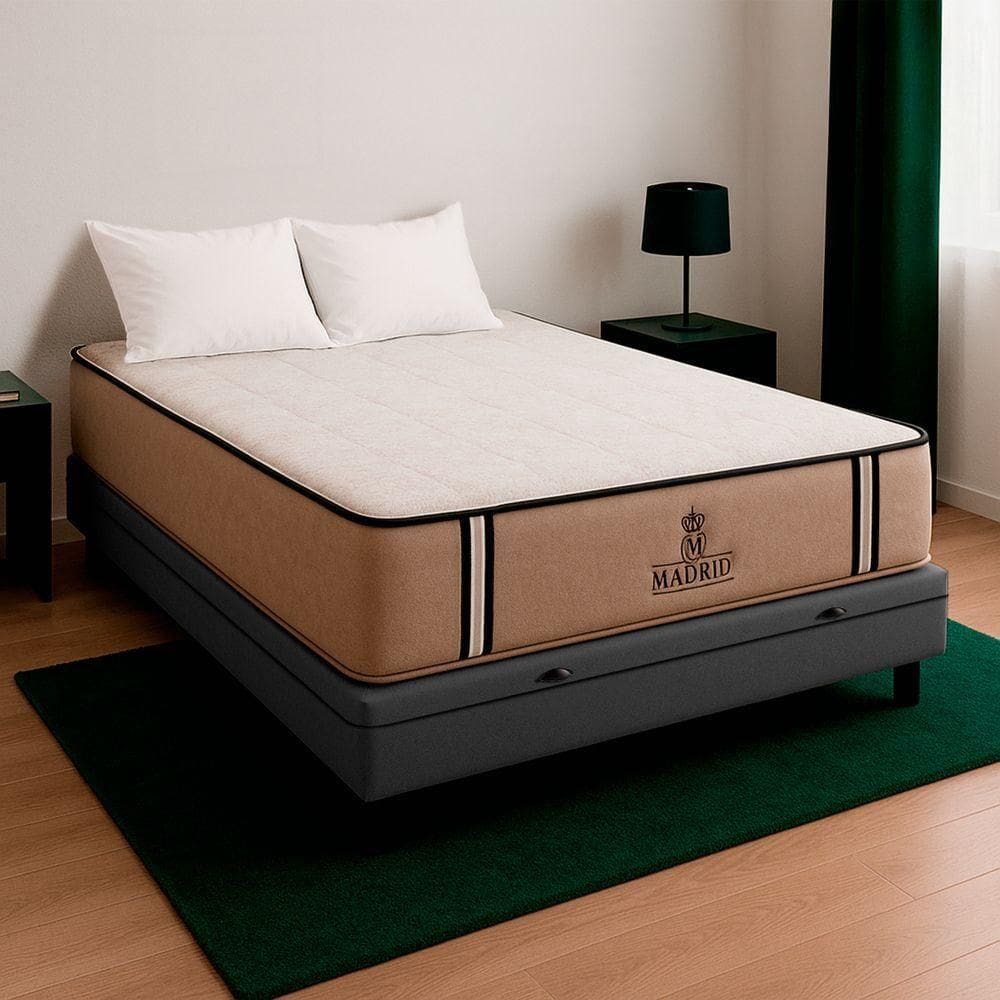 Cama Box Baú Viúvo Cinza E Colchão Madrid Molas Vstore