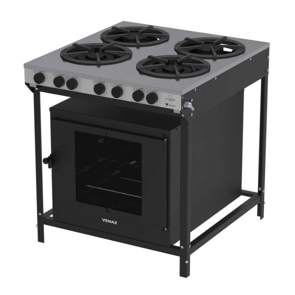 Fogão a Gás industrial Gourmet 4 Queimadores 2 duplos e 2 simples com Forno FFI 430-2 - Venax
