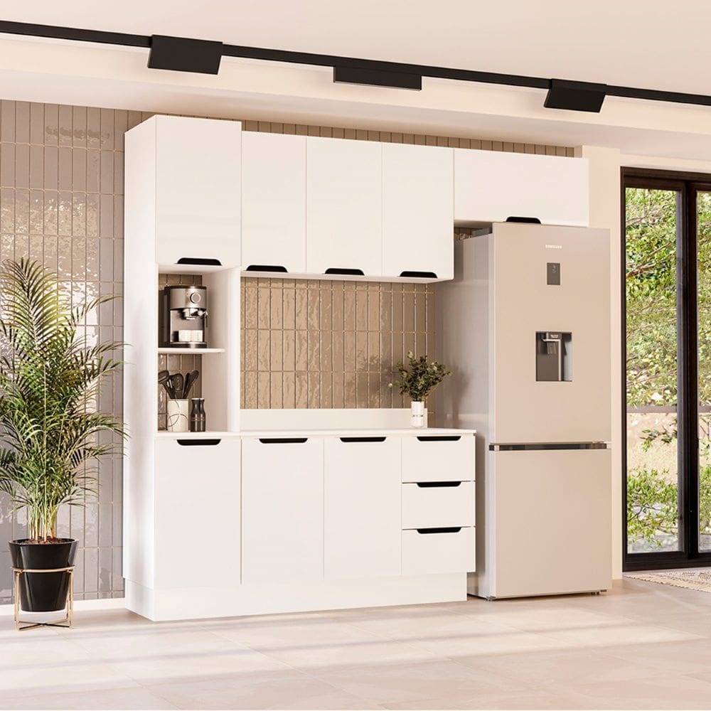 Cozinha Compacta 250072 4 Peças Meena Branco Politorno Móveis