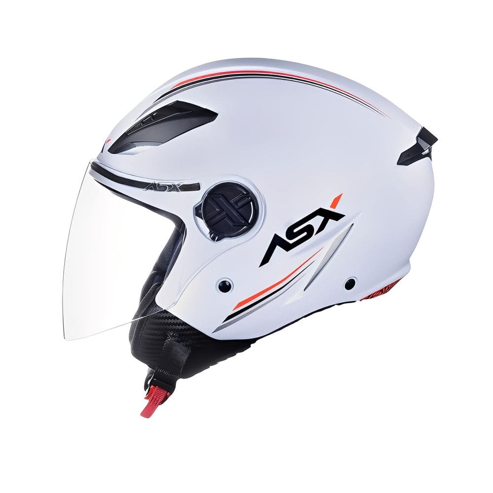Capacete Asx City Air Solid Branco Brilho Aberto