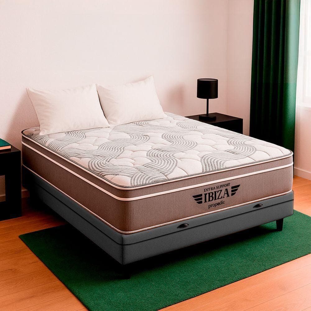 Cama Box Baú Viúvo Cinza E Colchão Ibiza Molas Vstore