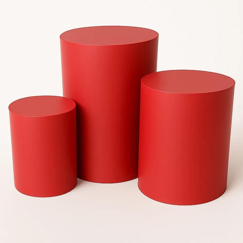 Trio De Capas Para Mesa Cilindros Varias Trio Vermelho