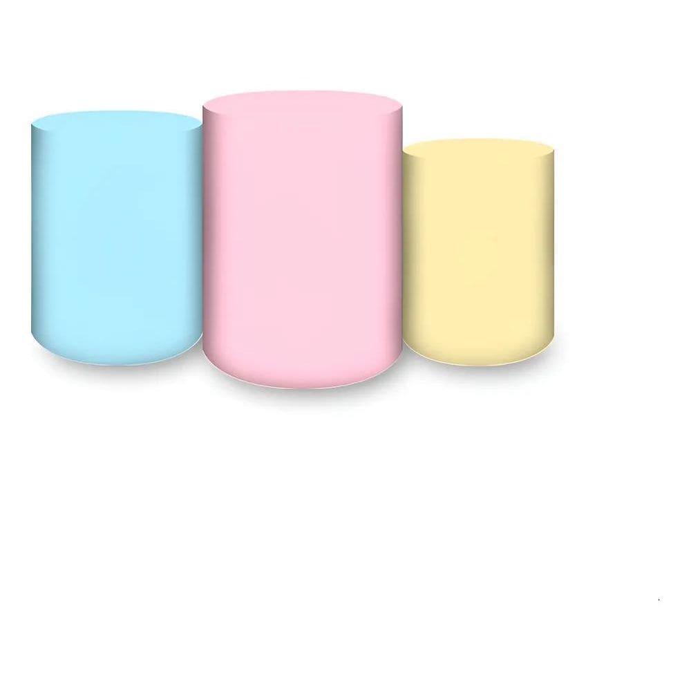 Trio Capas De Cilindro Sublimado Lis Tons Pasteis