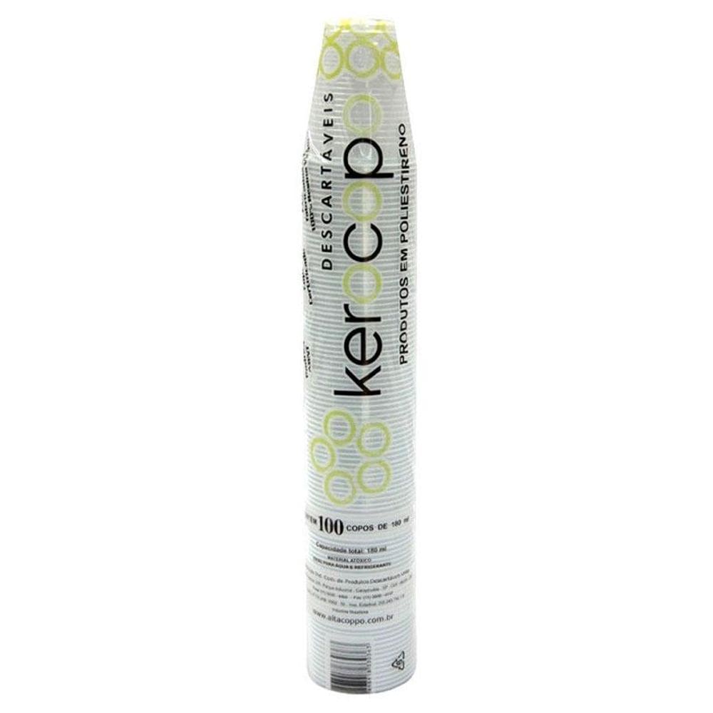 Copo plástico Kerocopo branco 180ml 100und Altacoppo