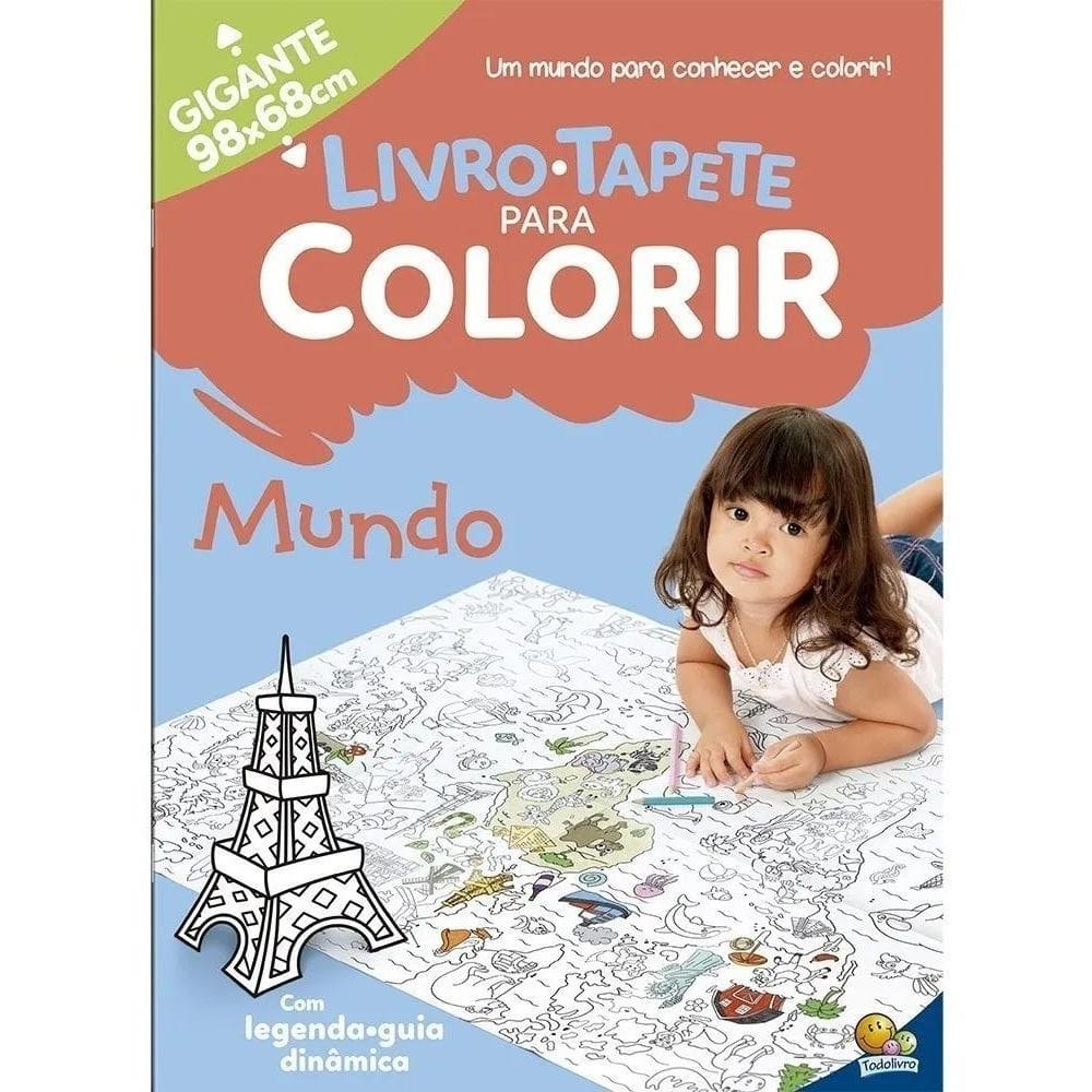 Livro Tapete Gigante Para Pintar Colorir Desenho Infa Mundo
