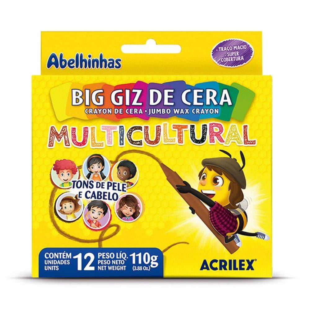 Gizão de cera Big Multicultural 12 cores 09122 Acrilex