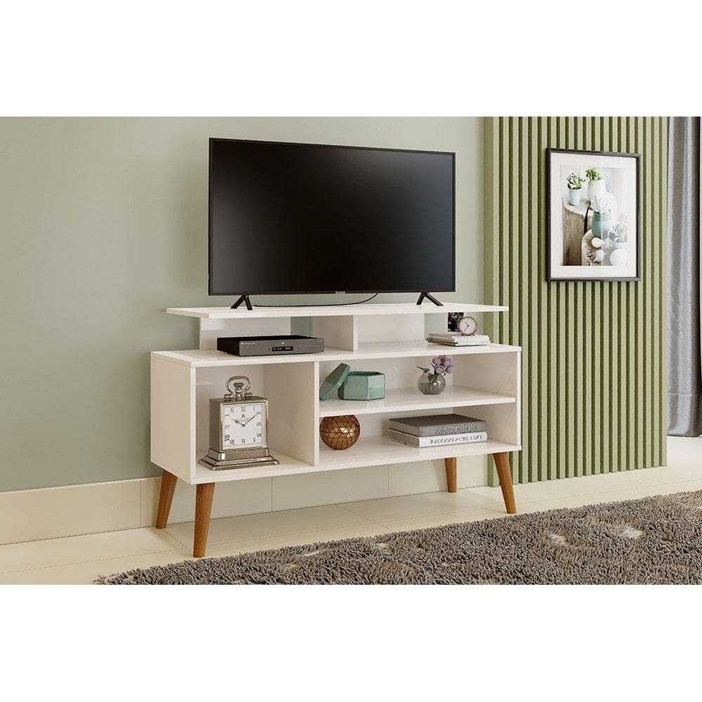 Rack  para TVs 42” Retrô Lyon Off White e Canela Carmolar