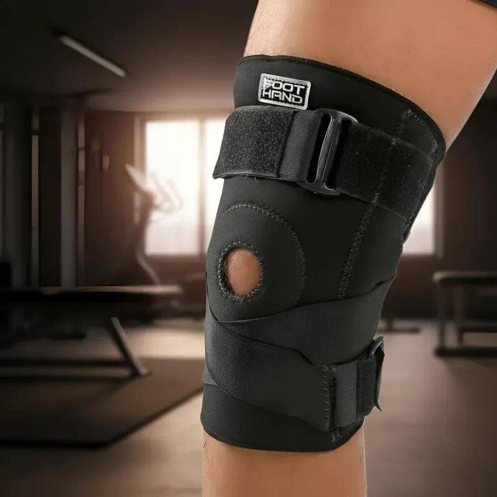 Joelheira Articulada Com Cintas Cruzadas Cor Preto Tamanho M