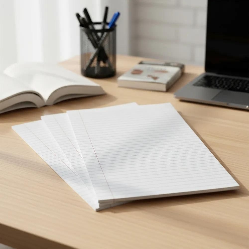 Papel Almaço Pautado A4 Com Margem 100 Folhas Com Pauta Cor