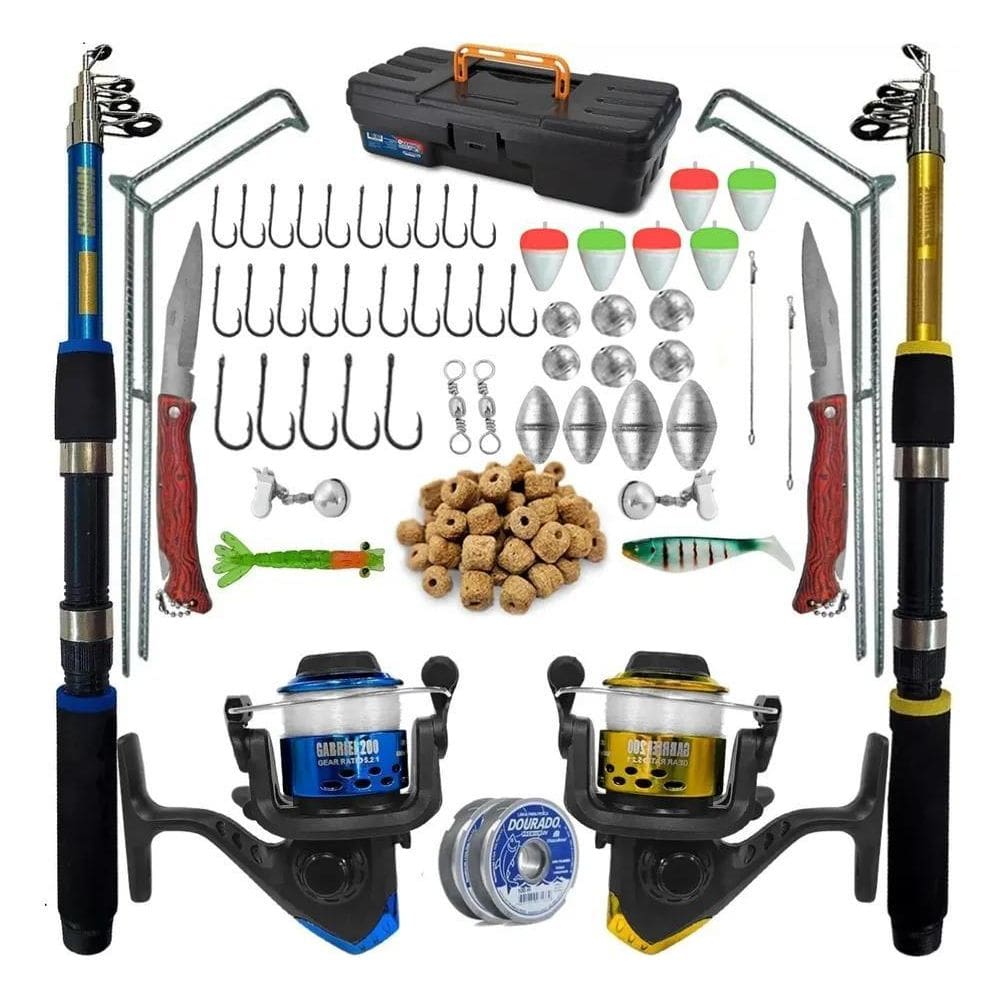 Vara De Pesca Completa 2 Vara 2 Molinete E Itens Conforme Di