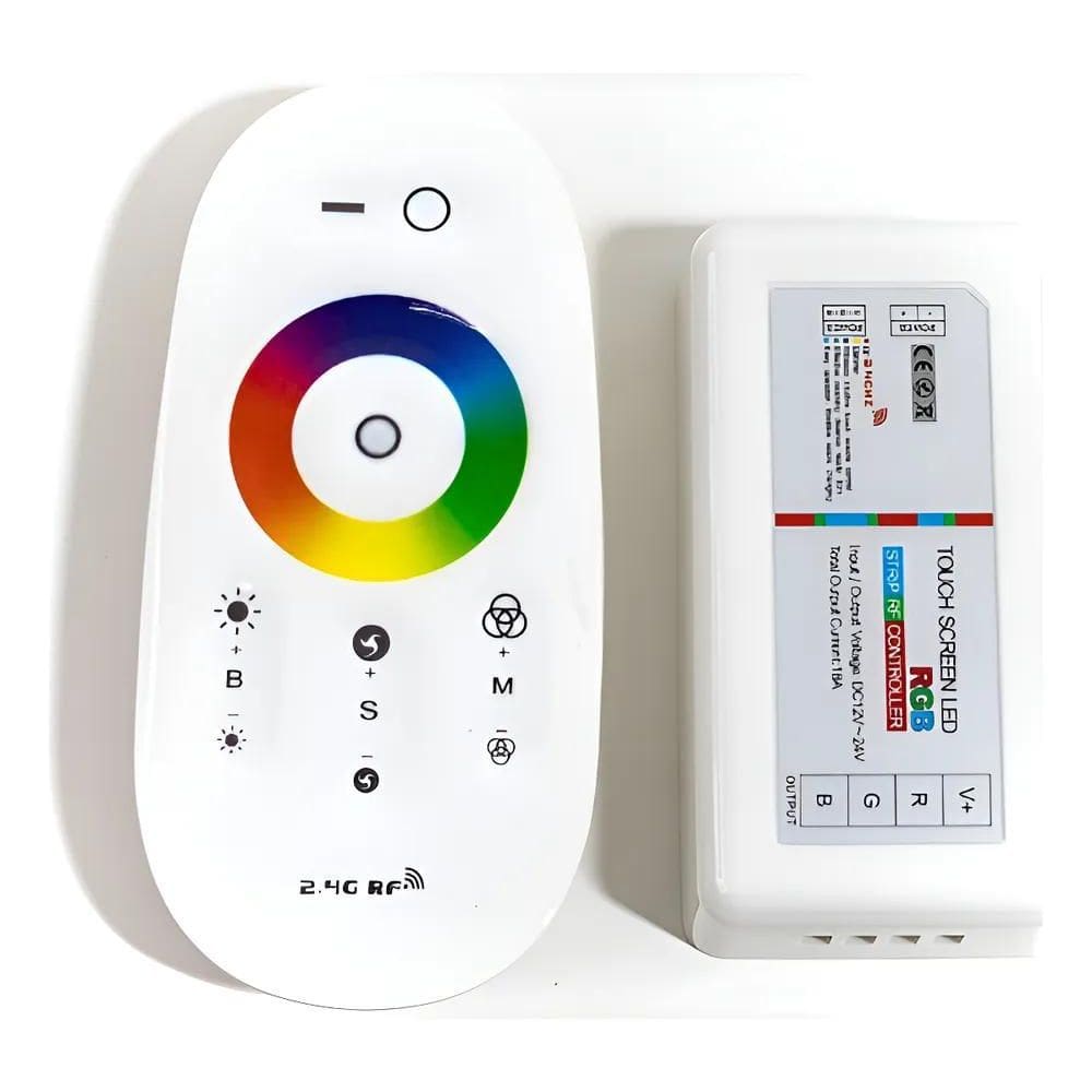 Controladora + Controle Rgb Touch Rf 2.4G P Fita Led Piscina