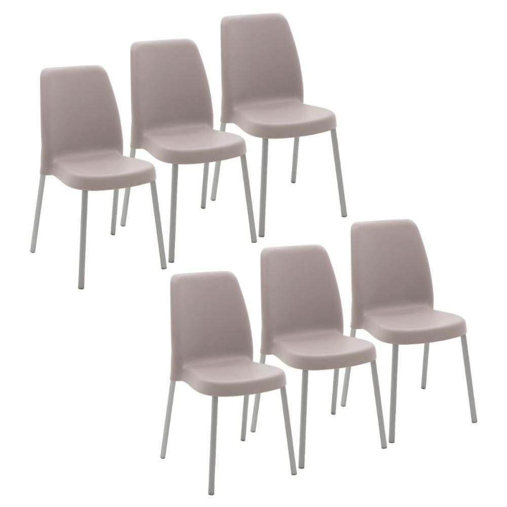 Conjunto 6 Cadeiras Vanda em Polipropileno Camurça Tramontina