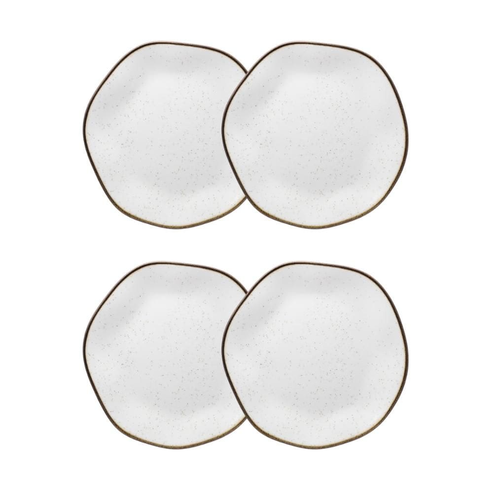 Conjunto 4 Pratos de Sobremesa 21,5 cm Ryo Maresia Porcelana Oxford