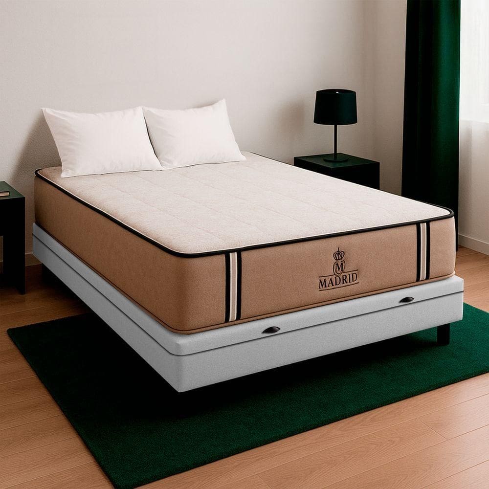 Cama Box Baú Casal E Colchão Madrid Molas V-store Branco