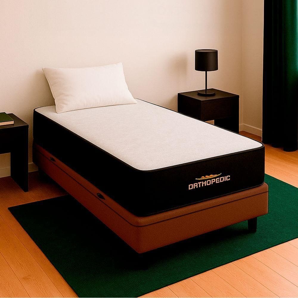 Cama Box Baú Solteirão E Colchão Orthopedic D33 V-store Cor:marrom