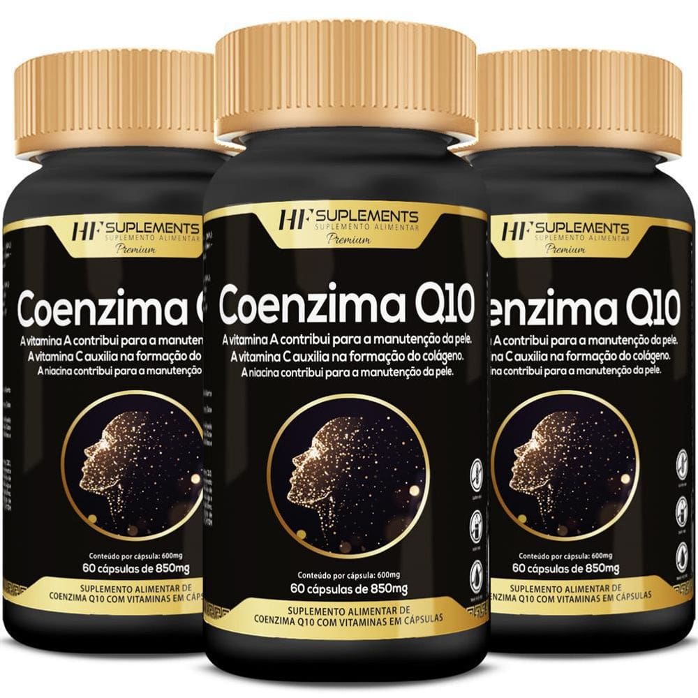 3x COENZIMA Q10 VITAMIN COMPLEX 850MG 60CAPS HF SUPLEMENTS