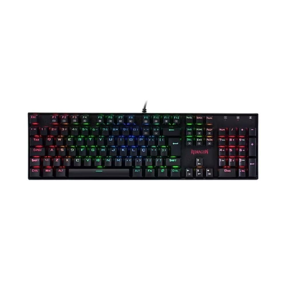 Teclado Gamer Mecanico Redragon Mitra RGB Preto SW Marron (K551RGB-1)