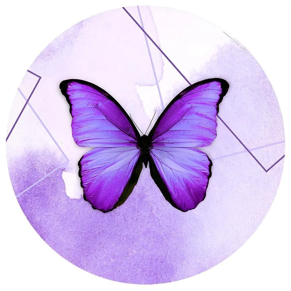 Painel Festa Redondo Sublimado Temático 3D Tec Borboleta Lil