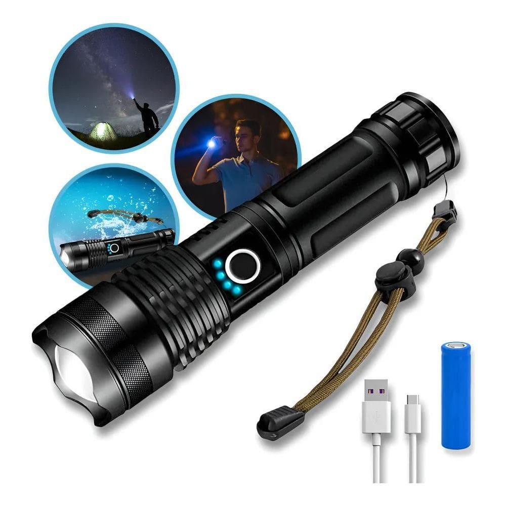 Lanterna Mais Forte Do Mundo Recarregável Potente T9