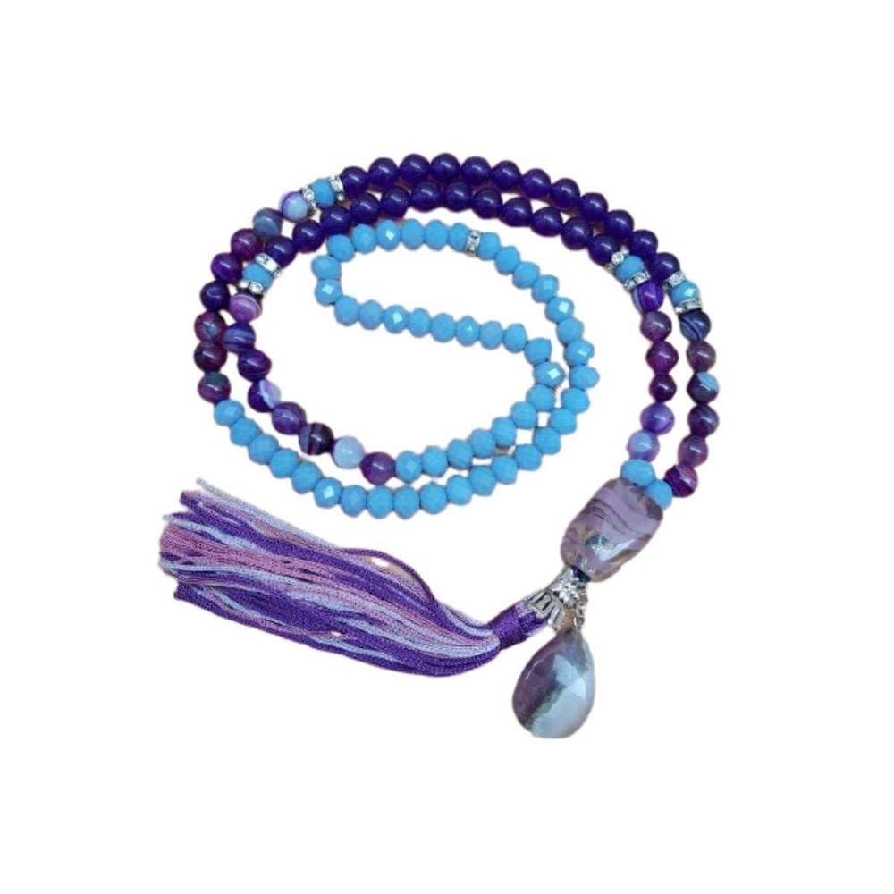 Japamala Pedra Natural Ametista E Agata Roxa 108 Contas