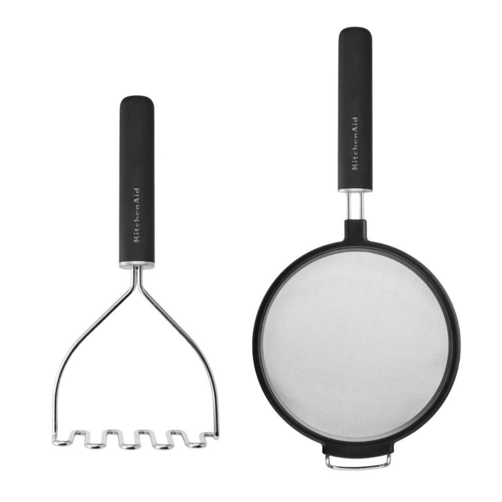 Jogo Peneira e Amassador Batatas Cozinha Preto KitchenAid