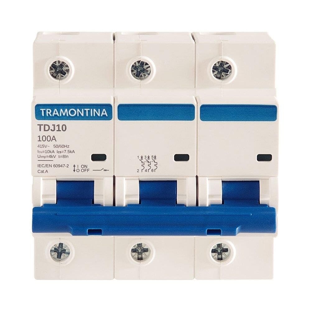 Disjuntor Tramontina Tdj 10 100a 10ka Curva C 3p