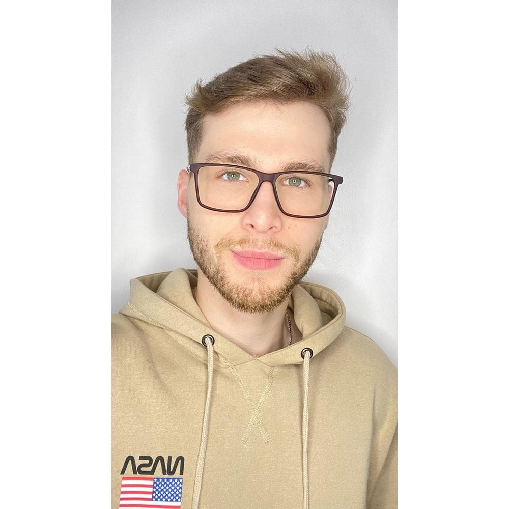 Armação Óculos Grau Quadrada Masculino Enzo Marrom