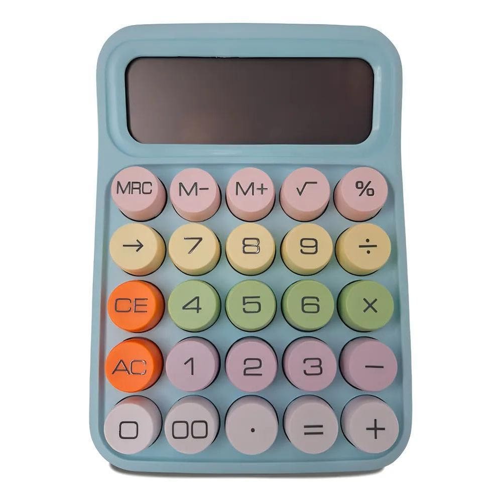 Calculadora Colorida De Mesa Simples 12 Digitos Pequena Cor