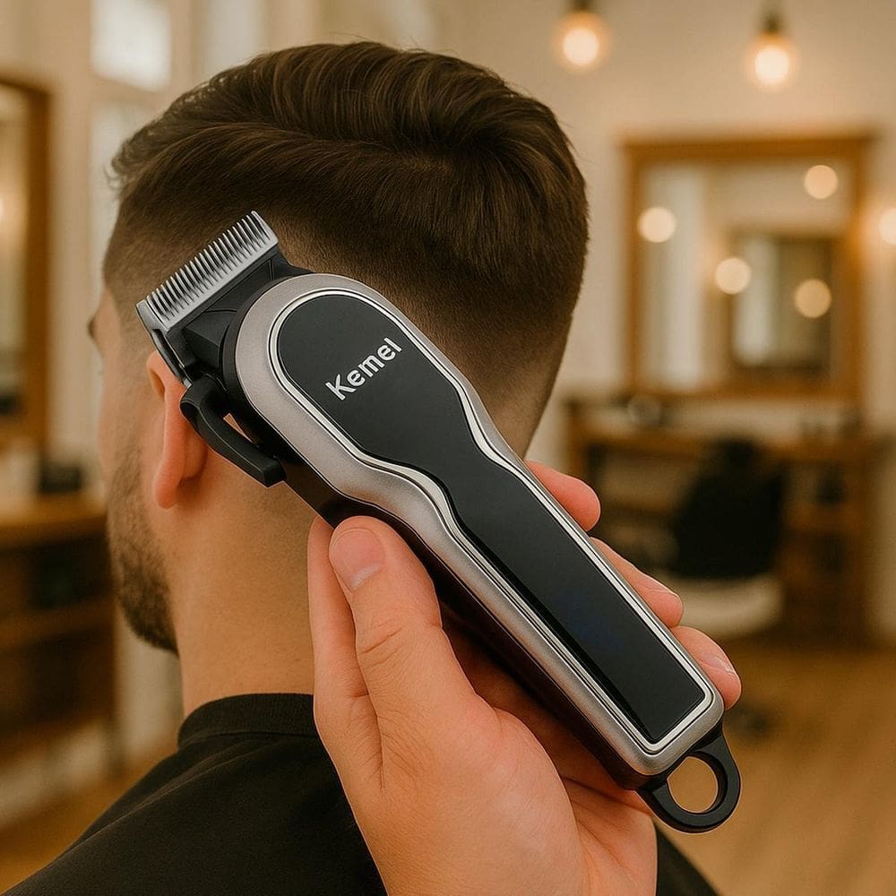 Kit Kemei Maquina Profissional Recarregável