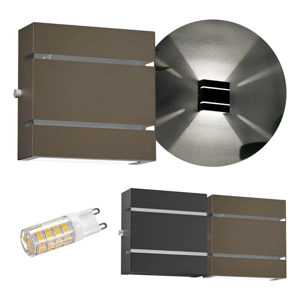 10X Arandela Slim 2 Frisos Focos Ex Marrom / Branco Frio