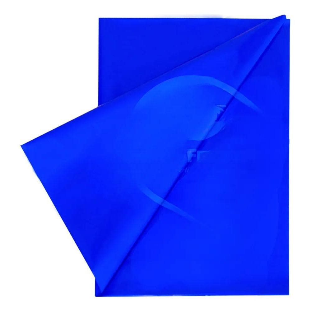 Toalha De Mesa Plástico Perolizada Lisa Descart Azul-Escuro