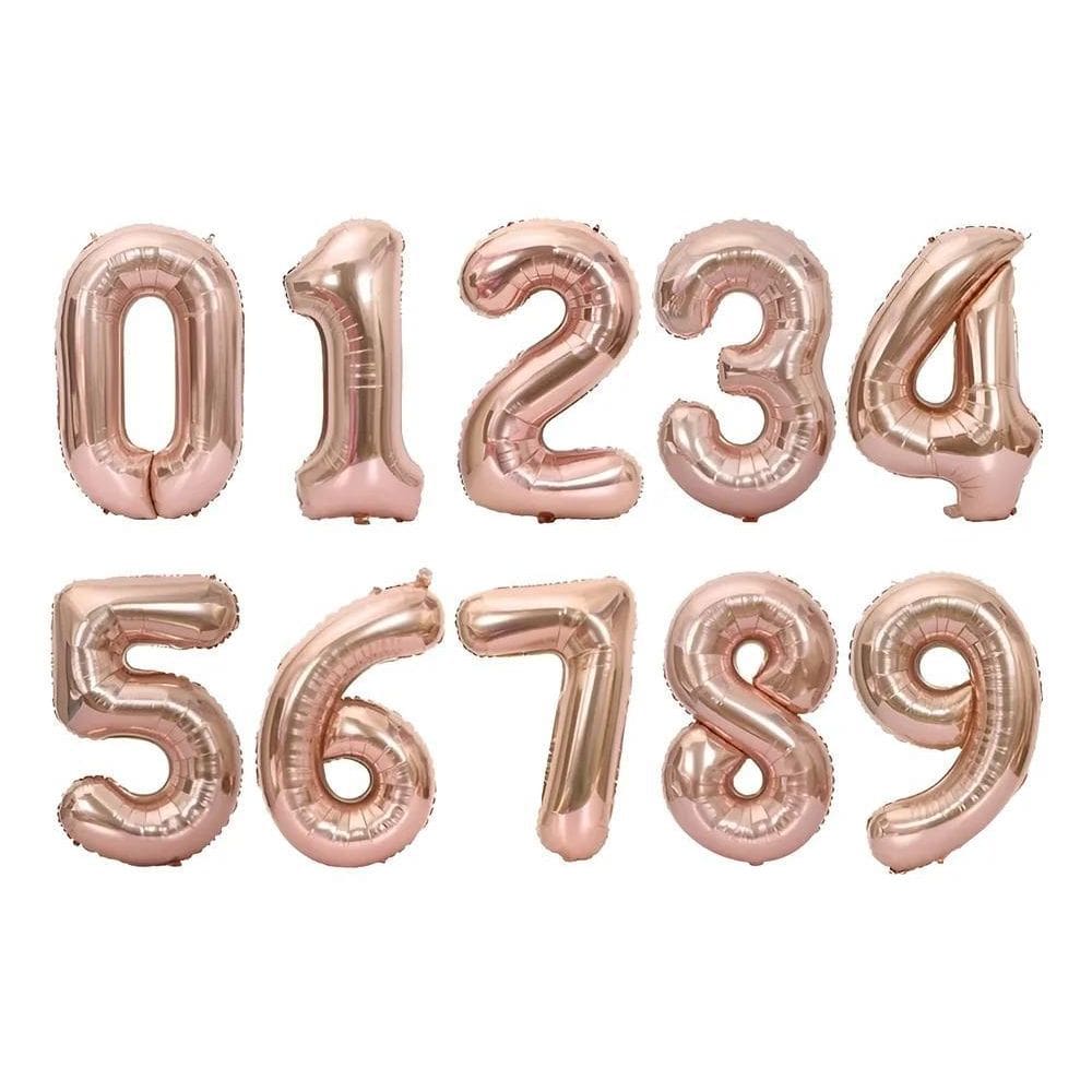 Balão Bexiga De Número Rose Gold Metalizado - 70 Cm 2