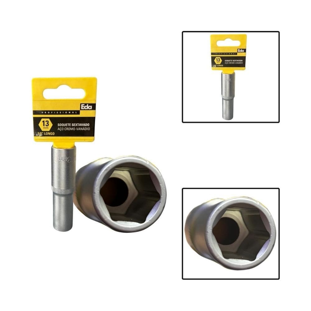 Soquete Sextavado Crv Longo 1/2 13Mm Fosco