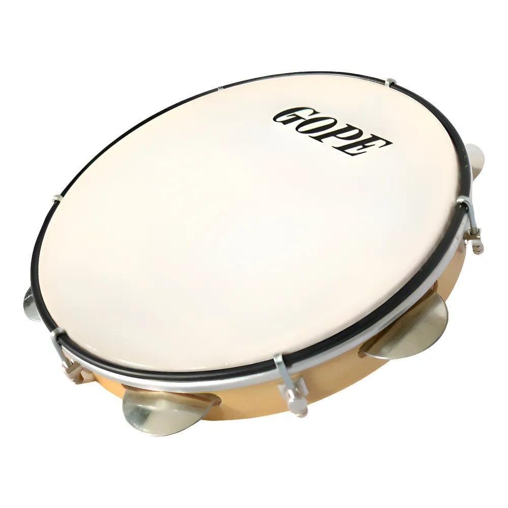 Pandeiro Gope 10 Madeira Pele Nylon + Chave Af